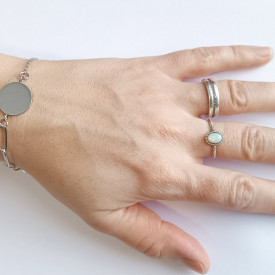 Dámský ocelový náramek na gravírování Disk + srdce