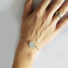 Ocelový náramek na gravírování - srdce