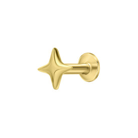 Labret piercing striebro 9245 gold plated