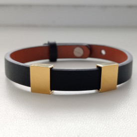 Pánský kožený náramek 2x ID