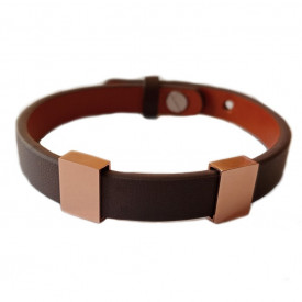Pánský kožený náramek na gravírování ID  GOLD, ROSE GOLD, SILVER
