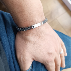Pánský ocelový ID náramok na gravírování Silve