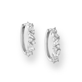 Stříbrné náušnice Cubic Zirconia Rhodium plated