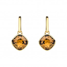 Stříbrné náušnice Cushion Cut Crystal Drop