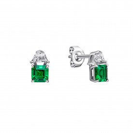Stříbrné náušnice Diamonfire Emerald