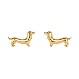 Stříbrné náušnice Gold plated Jezevčík