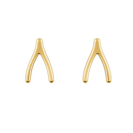 Stříbrné náušnice Wishbone Gold