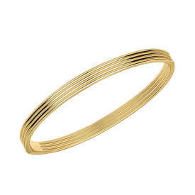 Stříbrný náramek gold plated Ridged Bangle