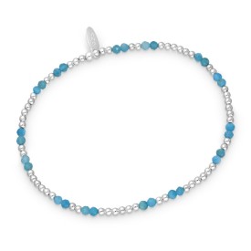 Stříbrný náramek Light Sky Blue Quartz