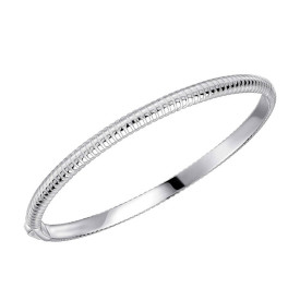 Stříbrný otevírací náramek Striped Bangle