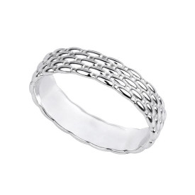 Stříbrný prsten Basket Weave