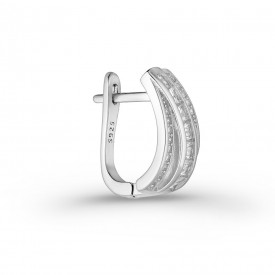 Stříbrné náušnice Omega Lock Cubic Zirconia