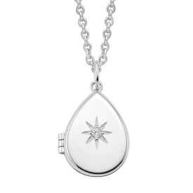 Stříbrný medailon Cubic Zirconia hvězdička