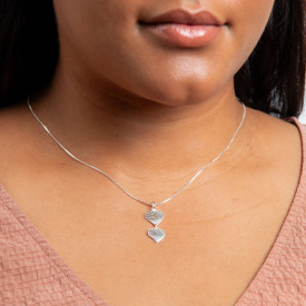 Stříbrný přívěsek Diamond Cut Double Heart